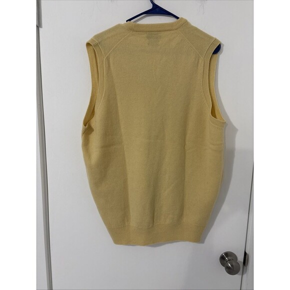 Munrospun Sweater Vest Jumper Mens Yellow Pure New Wool Pullover Grandad Softest - Picture 6 of 10